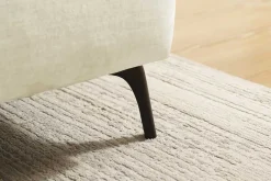 Modernes Ecksofa MARRAKESCH 265cm beige Samt 3-Sitzer inkl. Kissen Ottomane rechts