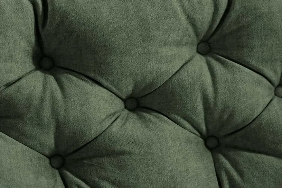 Modernes Ecksofa MARRAKESCH 265cm grün Samt 3-Sitzer inkl. Kissen Ottomane rechts