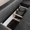 Modernes Ecksofa NORWAY 250cm grau Vogue Velours Samt Schlafsofa mit Stauraum