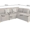 Modernes Ecksofa NORWAY 250cm taupe Microfaser Schlafsofa mit Bettkasten Federkern