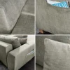 Modernes Ecksofa NORWAY 250cm taupe Vogue Velours Samt Schlafsofa mit Stauraum