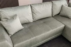 Modernes Ecksofa NORWAY 250cm taupe Vogue Velours Samt Schlafsofa mit Stauraum