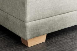 Modernes Ecksofa NORWAY 250cm taupe Vogue Velours Samt Schlafsofa mit Stauraum