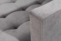Modernes Ecksofa STOCKHOLM 220cm grau Cordstoff Federkern 3-Sitzer-Sofa