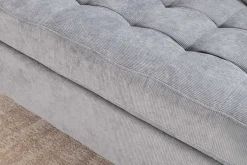 Modernes Ecksofa STOCKHOLM 220cm grau Cordstoff Federkern 3-Sitzer-Sofa