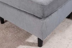Modernes Ecksofa STOCKHOLM 220cm grau Cordstoff Federkern 3-Sitzer-Sofa