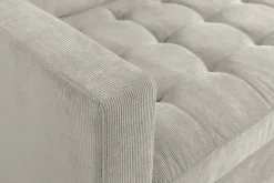 Modernes Ecksofa STOCKHOLM 220cm hellgrau Cordstoff Federkern 3-Sitzer-Sofa