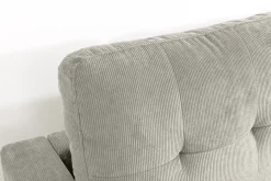 Modernes Ecksofa STOCKHOLM 220cm hellgrau Cordstoff Federkern 3-Sitzer-Sofa