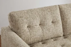 Modernes Ecksofa STOCKHOLM 220cm beige cozy Veloursstrickstoff Federkern 3-Sitzer-Sofa