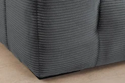 Modernes Ecksofa ZERO GRAVITY 240cm dunkelgrau Cord 3-Sitzer Couch L-Form