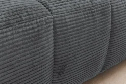 Modernes Ecksofa ZERO GRAVITY 240cm dunkelgrau Cord 3-Sitzer Couch L-Form