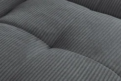 Modernes Ecksofa ZERO GRAVITY 240cm dunkelgrau Cord 3-Sitzer Couch L-Form