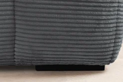 Modernes Ecksofa ZERO GRAVITY 240cm dunkelgrau Cord 3-Sitzer Couch L-Form