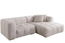 Modernes Ecksofa ZERO GRAVITY 240cm graphit beige Strukturstoff 3-Sitzer Couch