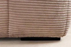 Modernes Ecksofa ZERO GRAVITY 240cm greige Cord 3-Sitzer Couch L-Form