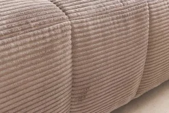 Modernes Ecksofa ZERO GRAVITY 240cm greige Cord 3-Sitzer Couch L-Form