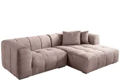 Modernes Ecksofa ZERO GRAVITY 240cm greige Cord 3-Sitzer Couch L-Form