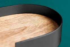 Modernes 2er Set Wandregal PURE NATURE 60cm schwarz Mangoholz massiv Metall handmade