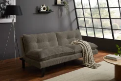 Modernes Schlafsofa COCOONING 190cm greige Cord 3-Sitzer Couch