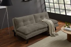 Modernes Schlafsofa COCOONING 190cm greige Cord 3-Sitzer Couch