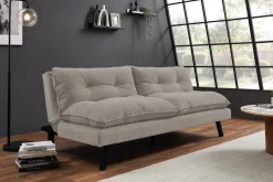 Modernes Schlafsofa COCOONING 190cm beige Chenillestoff 3-Sitzer Couch