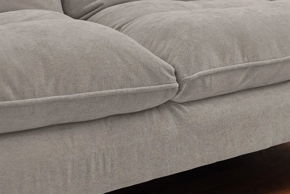 Modernes Schlafsofa COCOONING 190cm beige Chenillestoff 3-Sitzer Couch