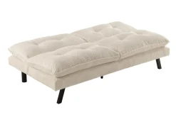 Modernes Schlafsofa COCOONING 190cm beige Cord 3-Sitzer Couch