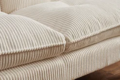 Modernes Schlafsofa COCOONING 190cm beige Cord 3-Sitzer Couch
