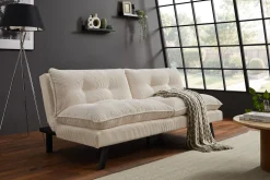 Modernes Schlafsofa COCOONING 190cm beige Cord 3-Sitzer Couch