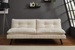 Modernes Schlafsofa COCOONING 190cm beige Cord 3-Sitzer Couch