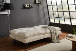 Modernes Schlafsofa COCOONING 190cm beige Cord 3-Sitzer Couch