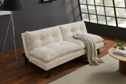Modernes Schlafsofa COCOONING 190cm beige Cord 3-Sitzer Couch