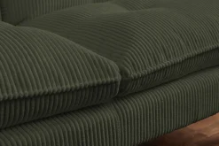 Modernes Schlafsofa COCOONING 190cm grün Cord 3-Sitzer Couch