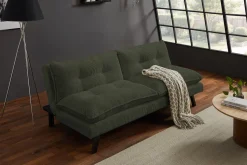 Modernes Schlafsofa COCOONING 190cm grün Cord 3-Sitzer Couch
