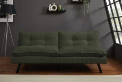 Modernes Schlafsofa COCOONING 190cm grün Cord 3-Sitzer Couch