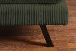 Modernes Schlafsofa COCOONING 190cm grün Cord 3-Sitzer Couch