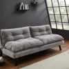 Modernes Schlafsofa COCOONING 190cm grau Chenillestoff 3-Sitzer Couch