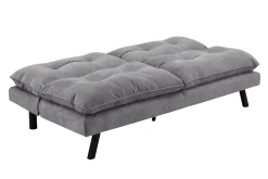 Modernes Schlafsofa COCOONING 190cm grau Chenillestoff 3-Sitzer Couch