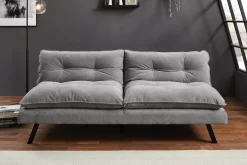 Modernes Schlafsofa COCOONING 190cm grau Chenillestoff 3-Sitzer Couch