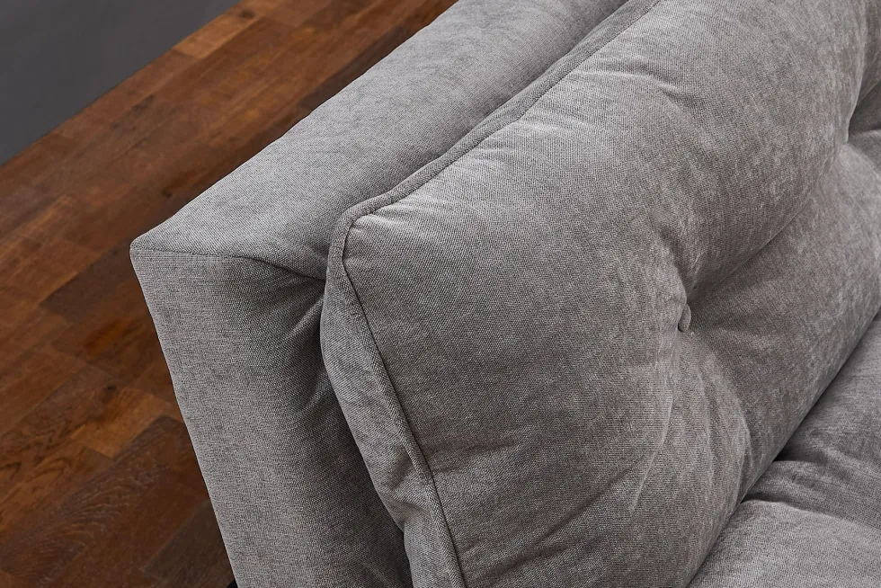 Modernes Schlafsofa COCOONING 190cm grau Chenillestoff 3-Sitzer Couch