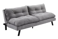 Modernes Schlafsofa COCOONING 190cm grau Chenillestoff 3-Sitzer Couch