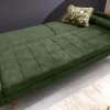 Modernes Schlafsofa COUTURE 200cm grün Microvelours 3-Sitzer Couch mit Schlaffunktion