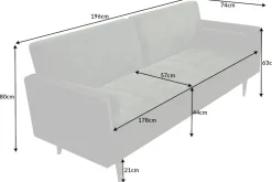 Modernes Schlafsofa COUTURE 200cm grün Microvelours 3-Sitzer Couch mit Schlaffunktion