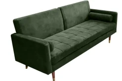 Modernes Schlafsofa COUTURE 200cm grün Microvelours 3-Sitzer Couch mit Schlaffunktion