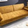 Modernes Schlafsofa COUTURE 200cm senfgelb Microvelours 3-Sitzer Couch mit Schlaffunktion