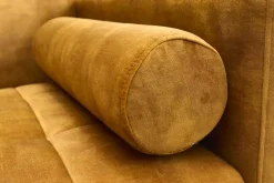 Modernes Schlafsofa COUTURE 200cm senfgelb Microvelours 3-Sitzer Couch mit Schlaffunktion