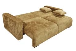 Modernes Schlafsofa DIAMOND 235cm senfgelb Chenille Cremona mit Stauraum 3-Sitzer Couch