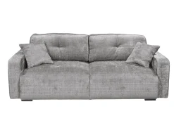 Modernes Schlafsofa DIAMOND 235cm silbergrau Chenille Cremona mit Stauraum 3-Sitzer