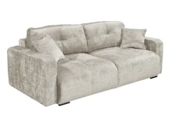 Modernes Schlafsofa DIAMOND 235cm taupe Chenille Cremona mit Stauraum 3-Sitzer Couch