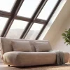Modernes Schlafsofa ELYPSE 200cm greige Chenille 3-Sitzer Couch inkl. Kissen